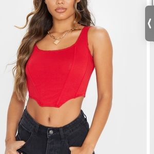 Pretty little thing red corset top